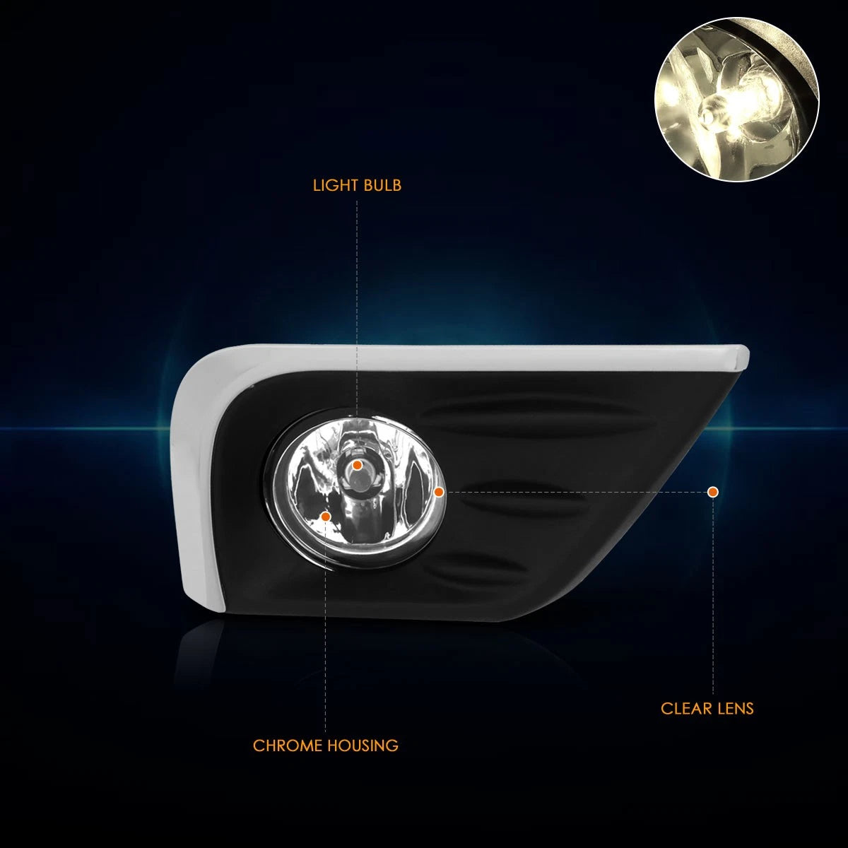 Clear Lens Front Driving Fog Lights for Nissan Altima (2016–2018)