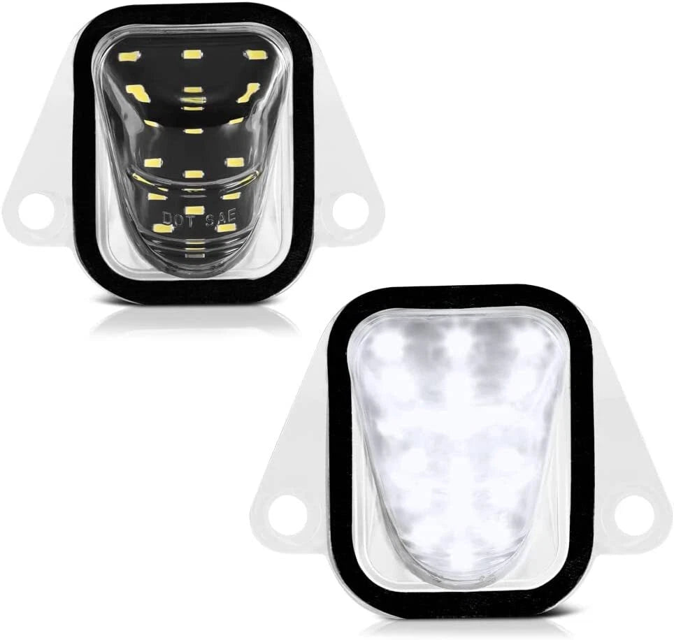 Set of 2 White LED License Plate Tag Lights for Suburban Yukon Tahoe Escalade (2007–2014)