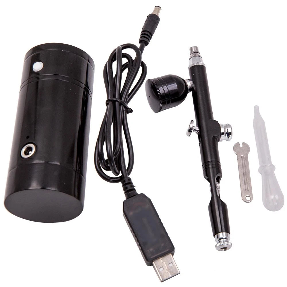 Airbrush Air Compressor Kit with 0.3mm Nozzle Spray Gun