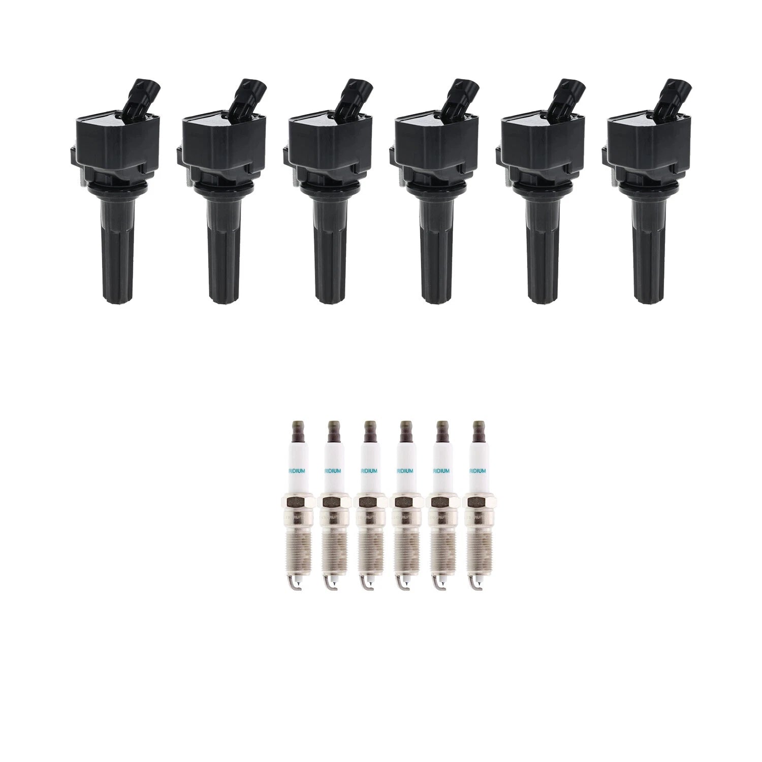 Set of 6 Ignition Coils & Denso Iridium Spark Plugs for Trailblazer (2002–2009)