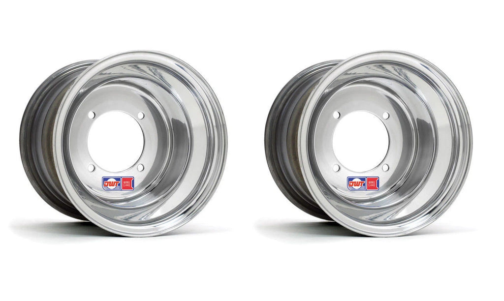 Set of 2 DWT Red Label Polished Rear Wheels Rims 9" 9x9 4/115 for Raptor 700, YFZ450, Banshee