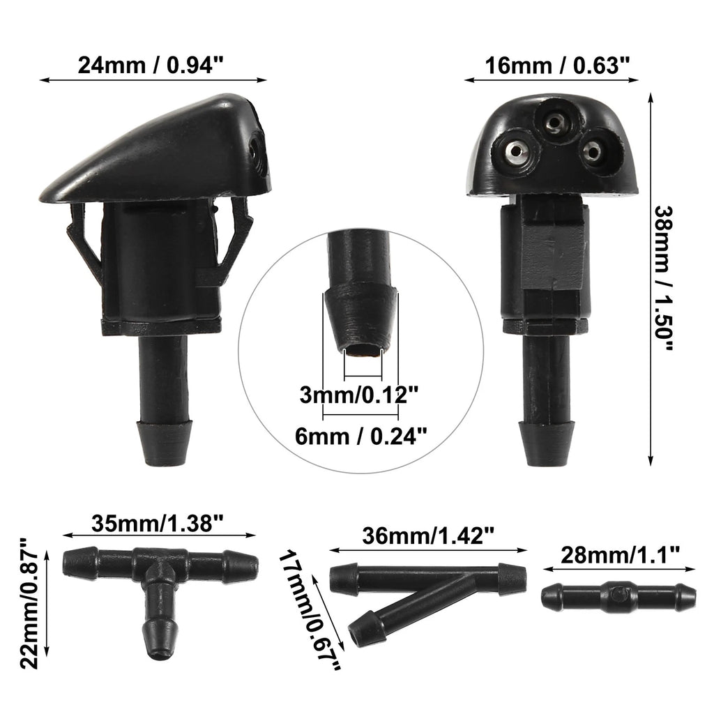 2X Windshield Washer Nozzle Hose Kit for Hyundai Kia (98630YY000)