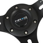 NRG 350mm Deep Red Stitch Suede Grip Steering Wheel for Universal (2000–2023)