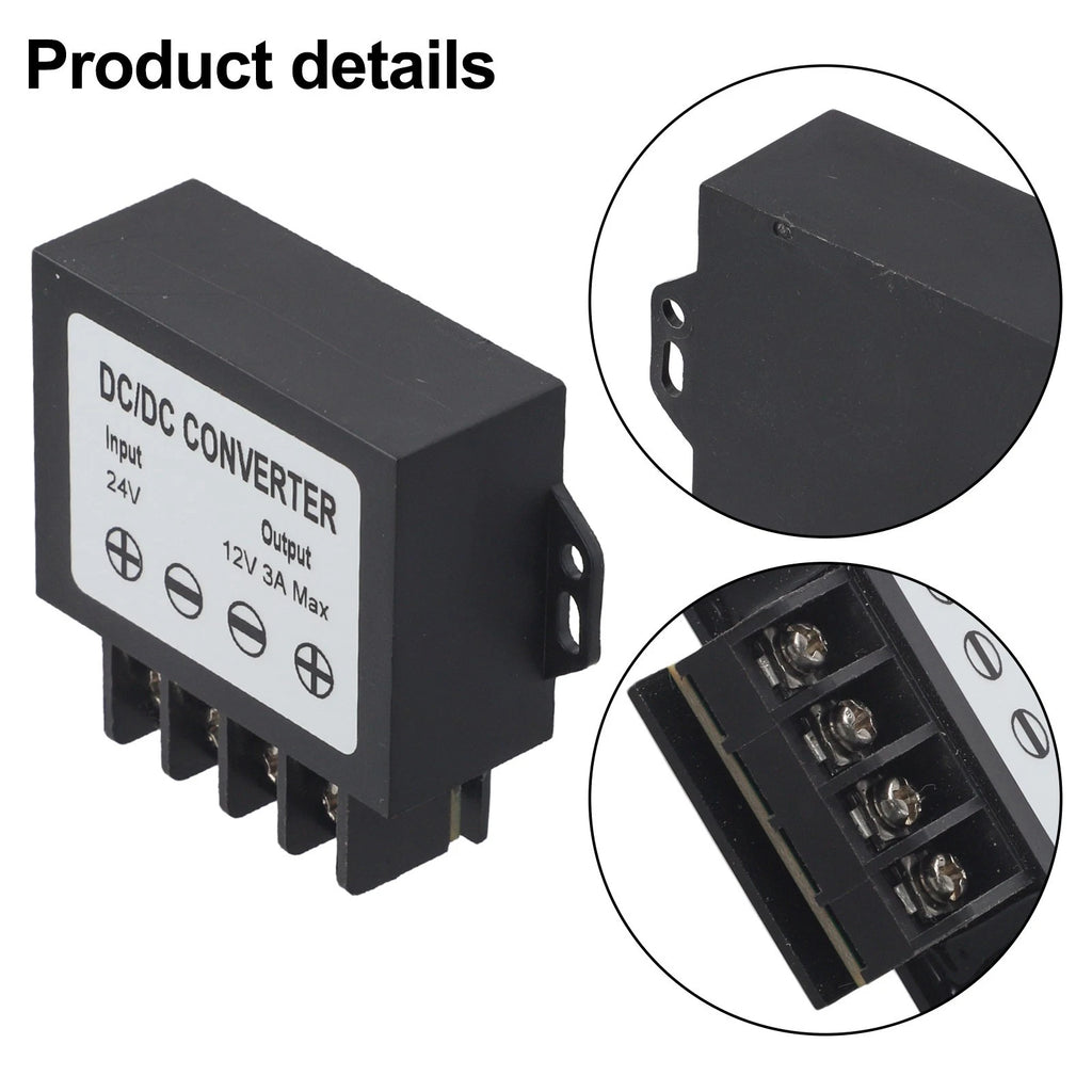 24V to 12V Power Adapter with High-Temperature Shutdown (36W Output)