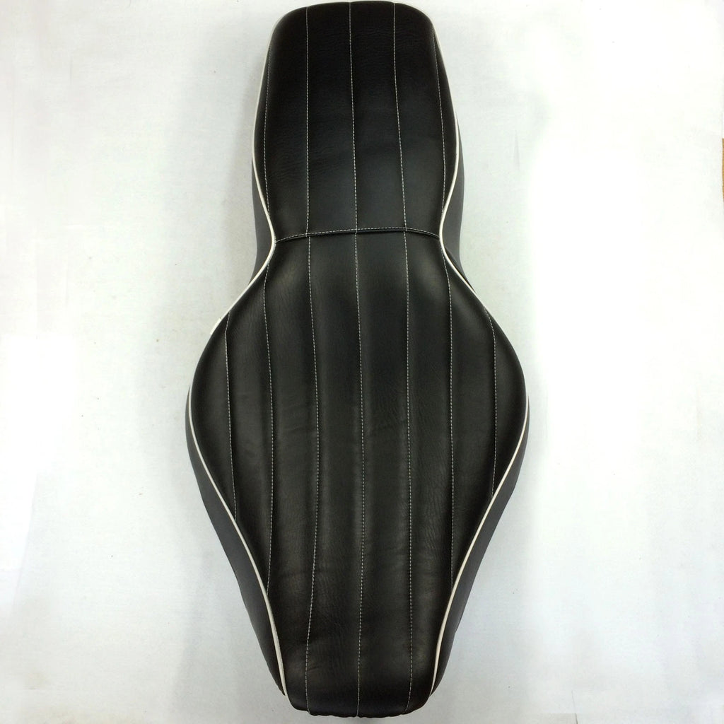 Custom Driver Passenger 2-Up Vertical Stripes Seat for Harley FLHR (1997–2006)