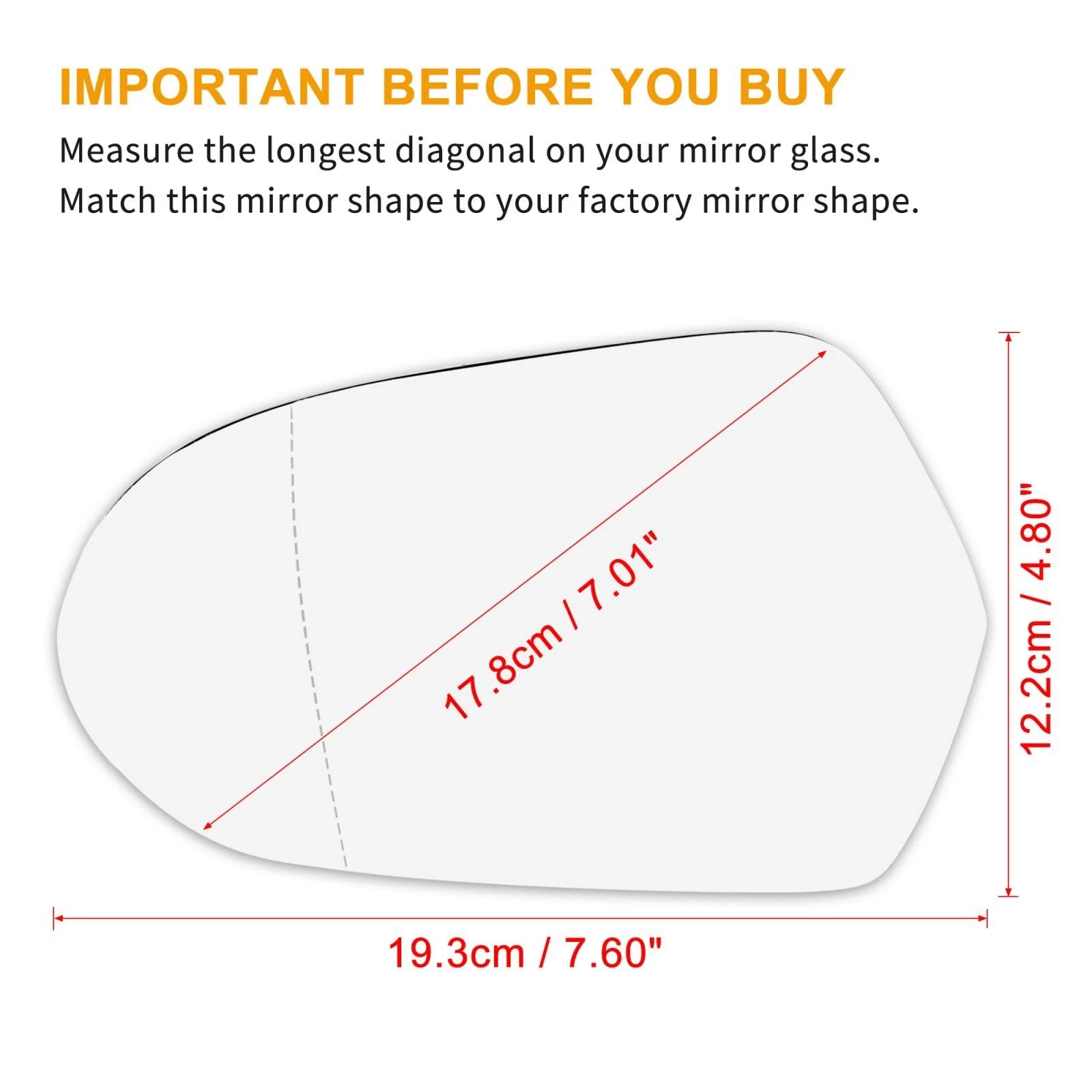Heated Mirror Glass Replacement Left Side LH for Audi A6 Quattro S6 (1995–2011)