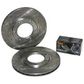 Slotted Drilled Front Disc Rotors + Brake Pads for Patrol MQ MK 160 GQ Y60