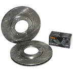 Slotted Drilled Front Disc Rotors + Brake Pads for Patrol MQ MK 160 GQ Y60