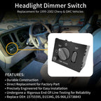 Headlight Dimmer Switch for Chevy Silverado GMC Sierra Yukon (1999-2002)