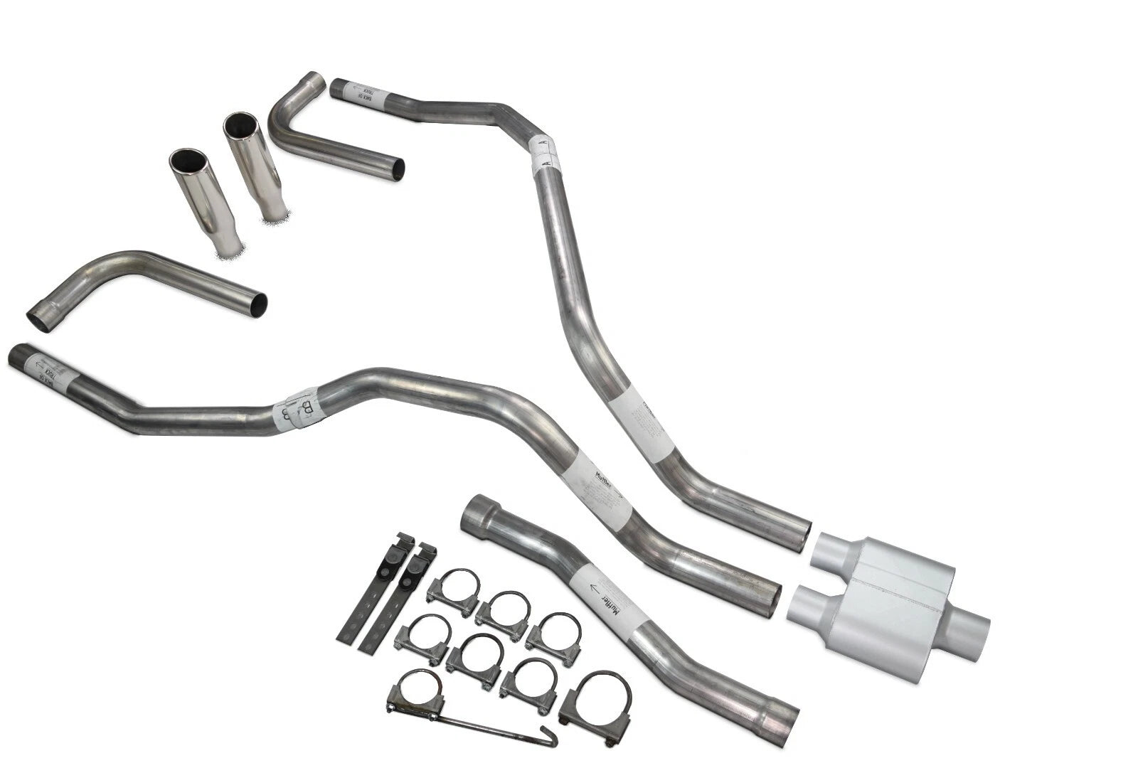 Dual Exhaust 2.5" for Nissan Titan (2004–2006) 1 Chamber Rolled Edge Tip