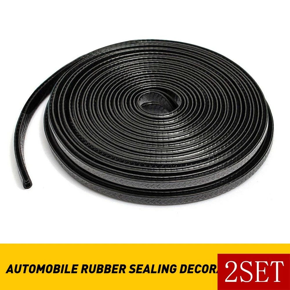 Set of 2 Rubber Seal Trim Molding Strips for Car Door Edge (16 Feet)
