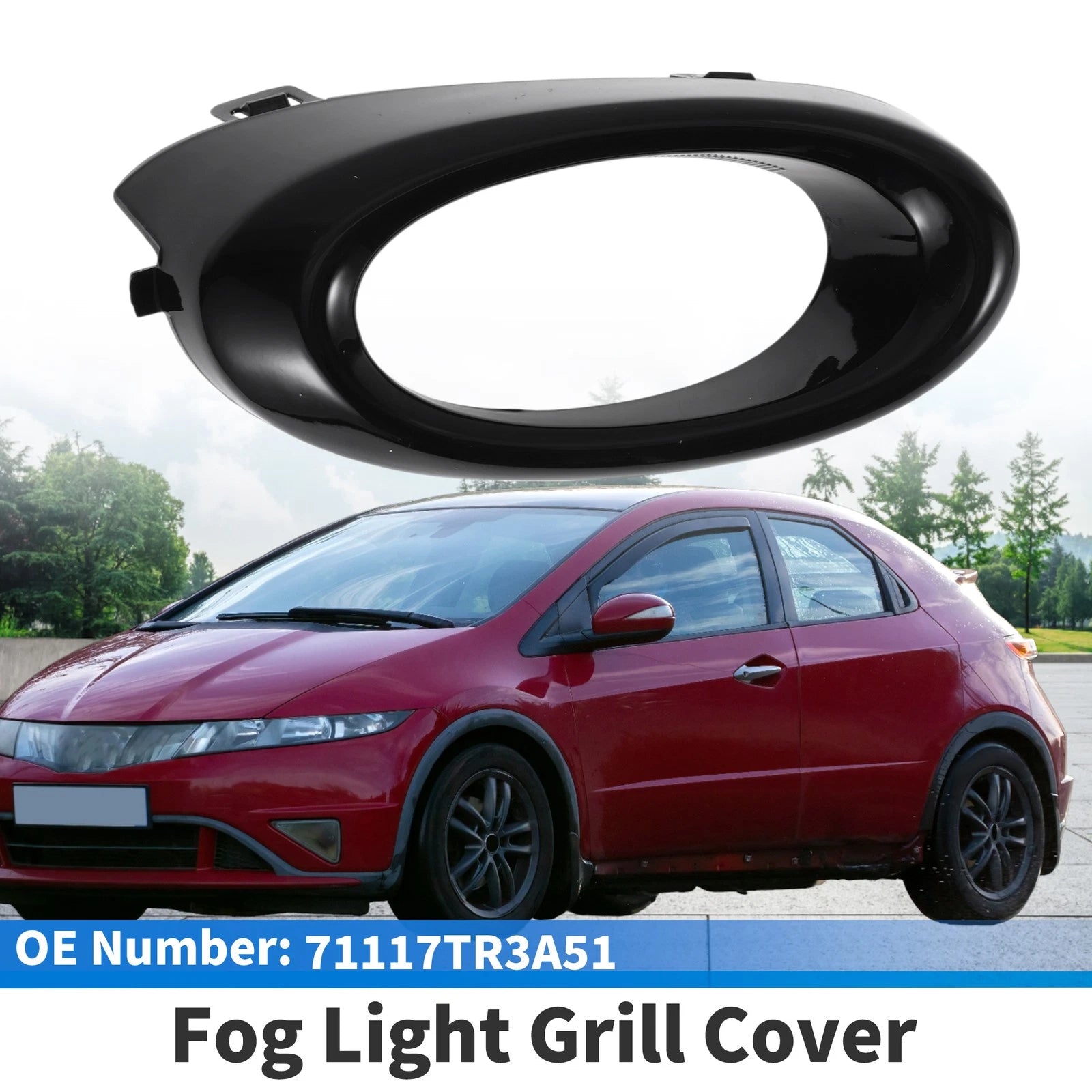 Front Left Fog Light Grill No. 71117TR3A51 for Honda Civic (2014–2015)