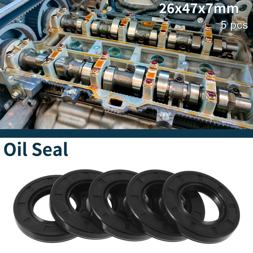 Set of 5 Oil Seal Rotary Shaft Seal NBR Rubber 26x47x7mm
