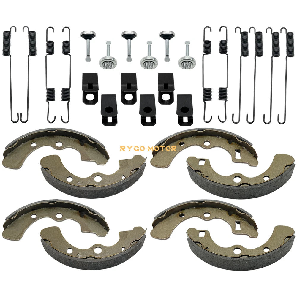 Front Rear Brake Shoes with Springs Pin for Kawasaki Mule 3000-4010
