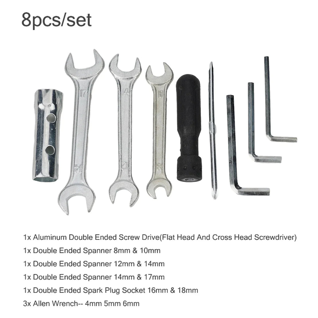 8Pcs Multifunctional Motorcycle Repair Tool Set Wrench Sleeve Screwdriver