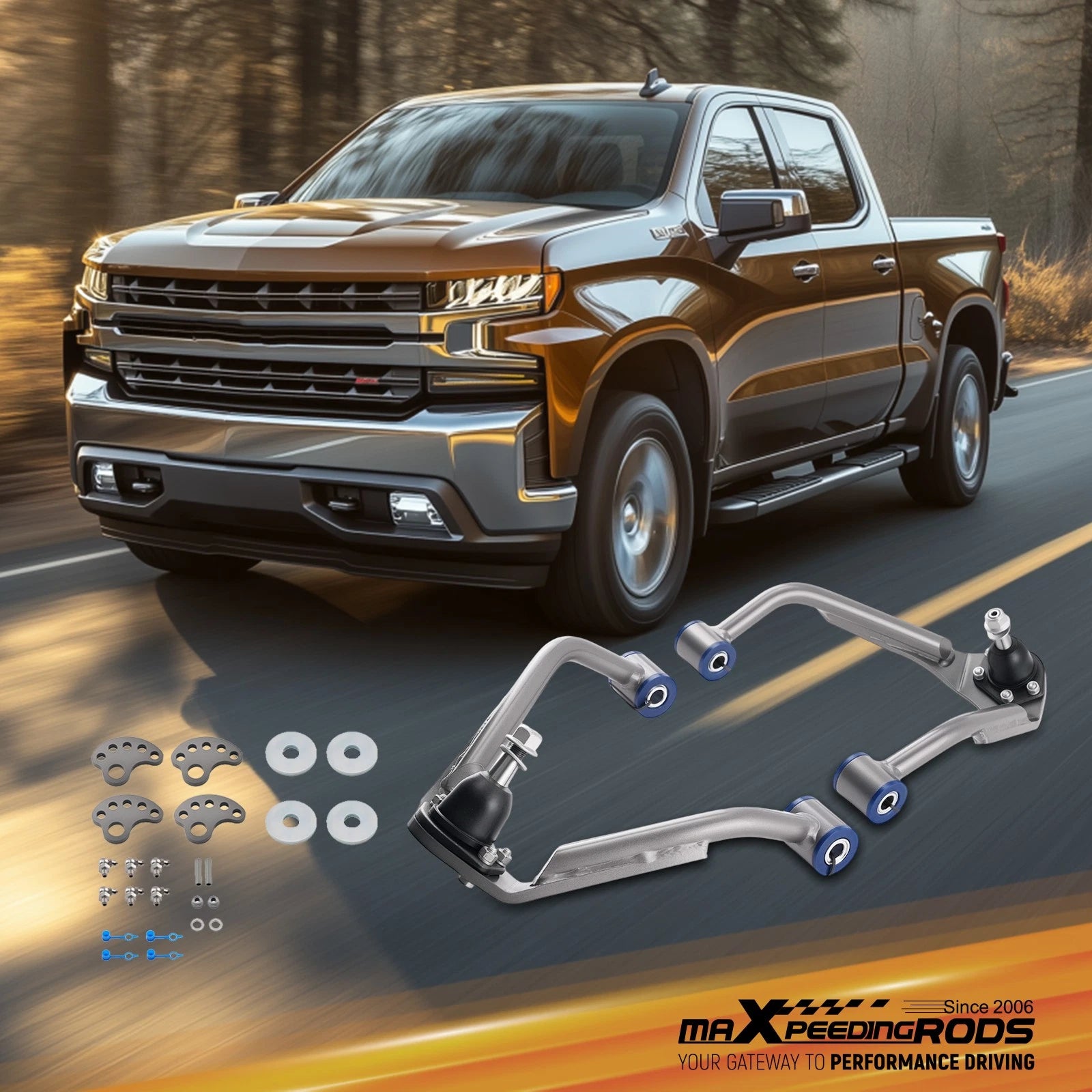 Front Upper Control Arms for Chevy Silverado GMC Sierra 1500 (2019–2023)