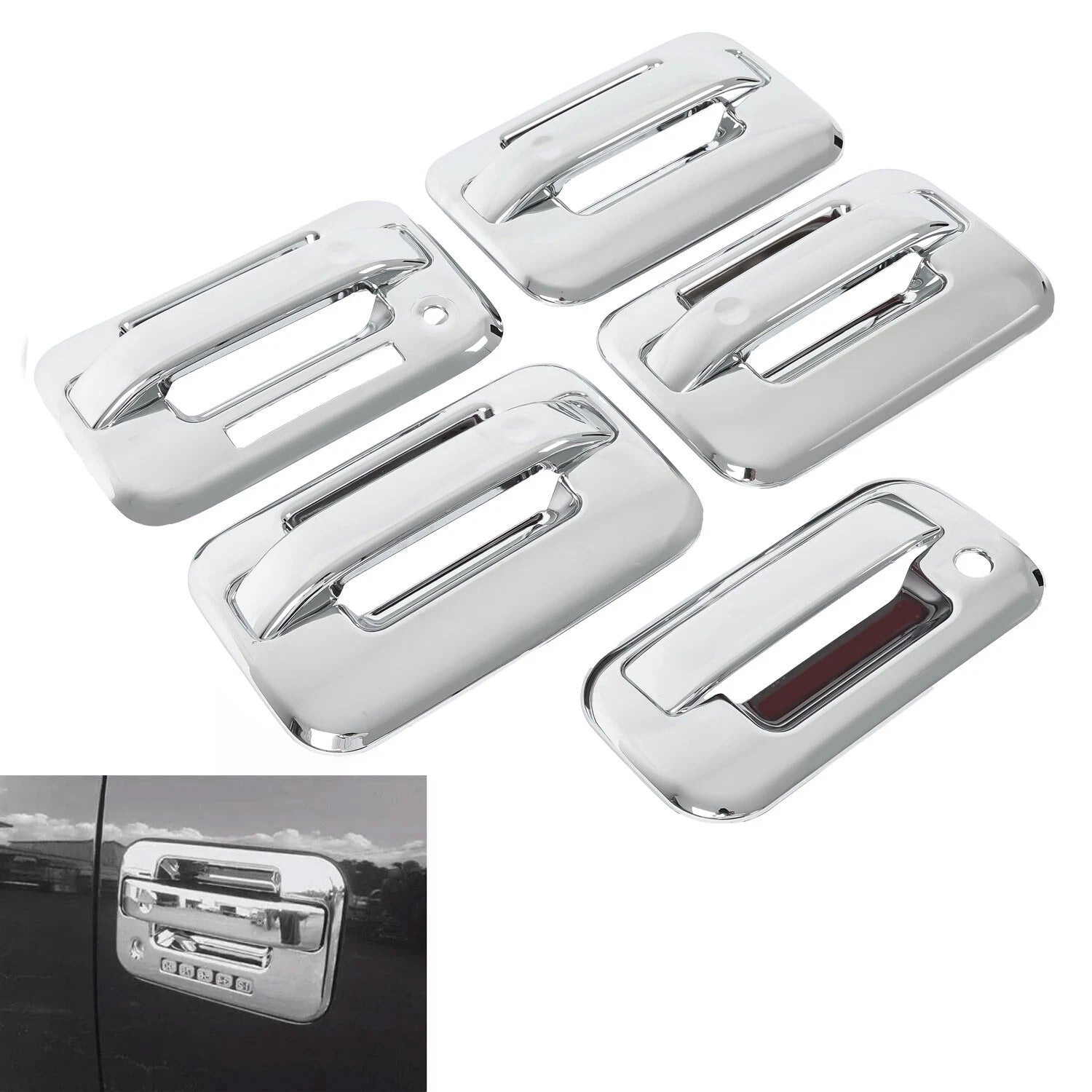 Chrome Door Handle Covers with Key Pad for Ford F150 (2004–2014)