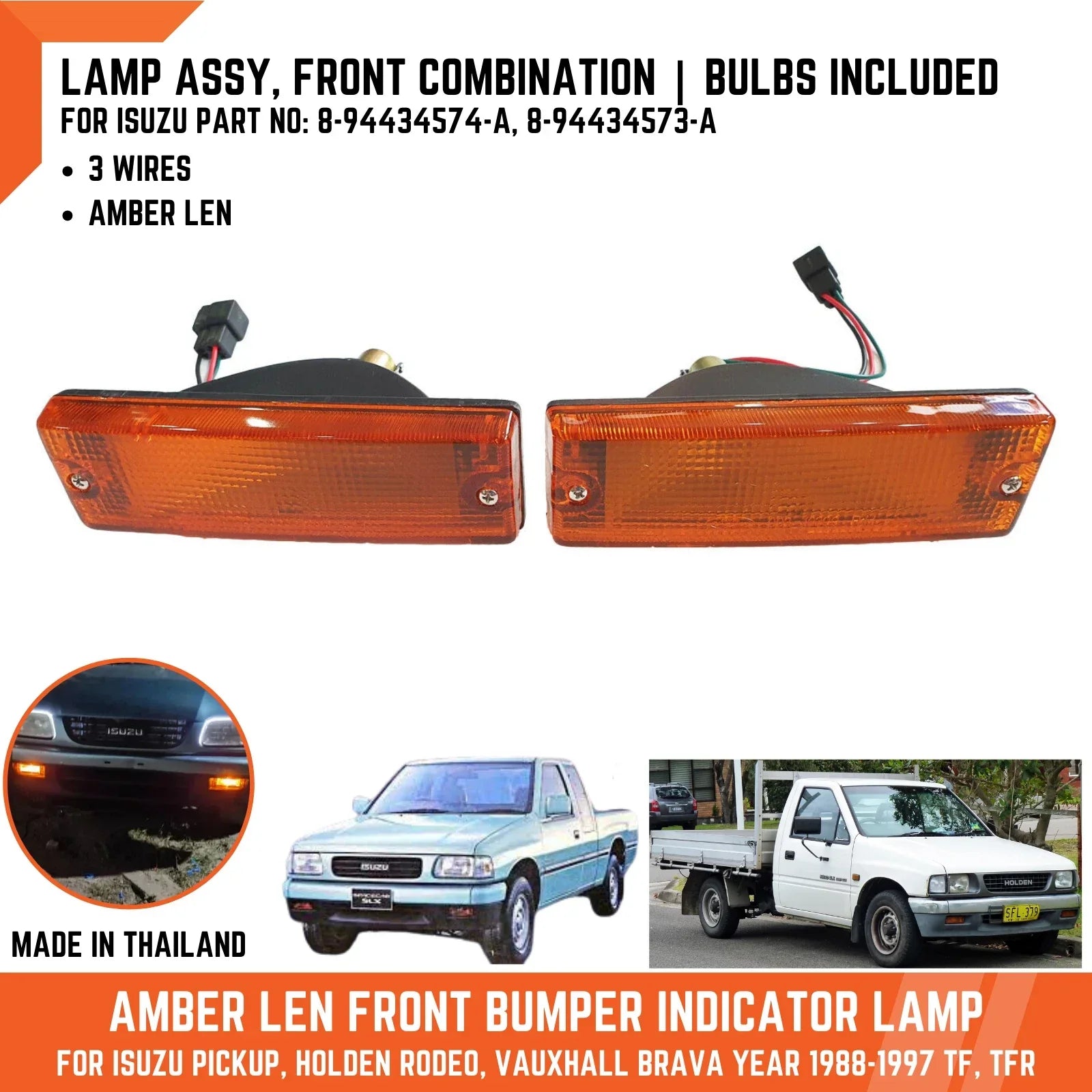 Amber Front Turn Signal Light for Holden Rodeo (88-97)