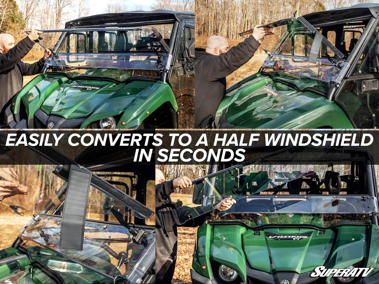3X Heavy Duty Scratch Resistant Windshield for Yamaha Viking VI (2014–2023)