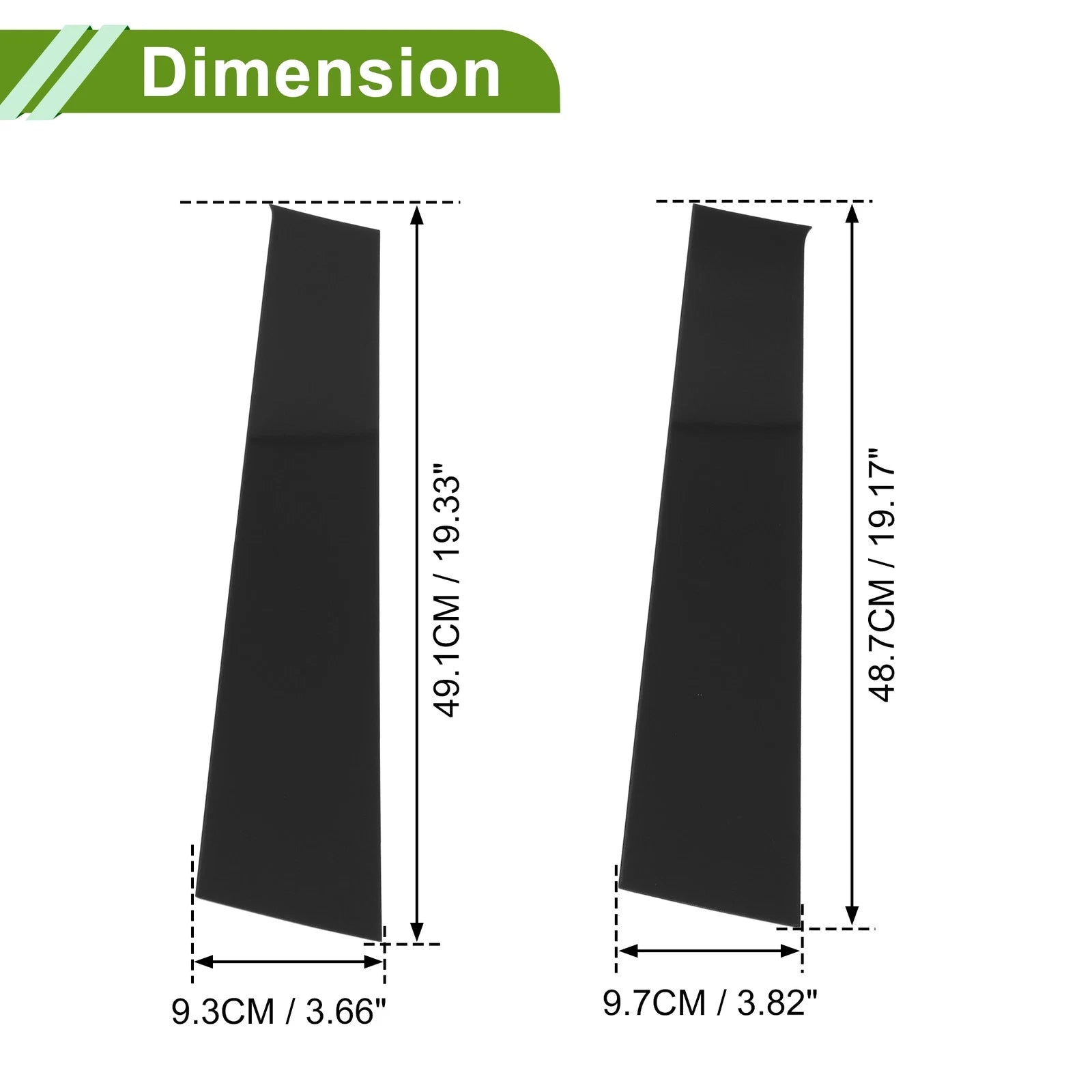 Set of 4 Pillar Window Trim for Dodge Ram (2009–2018) Black