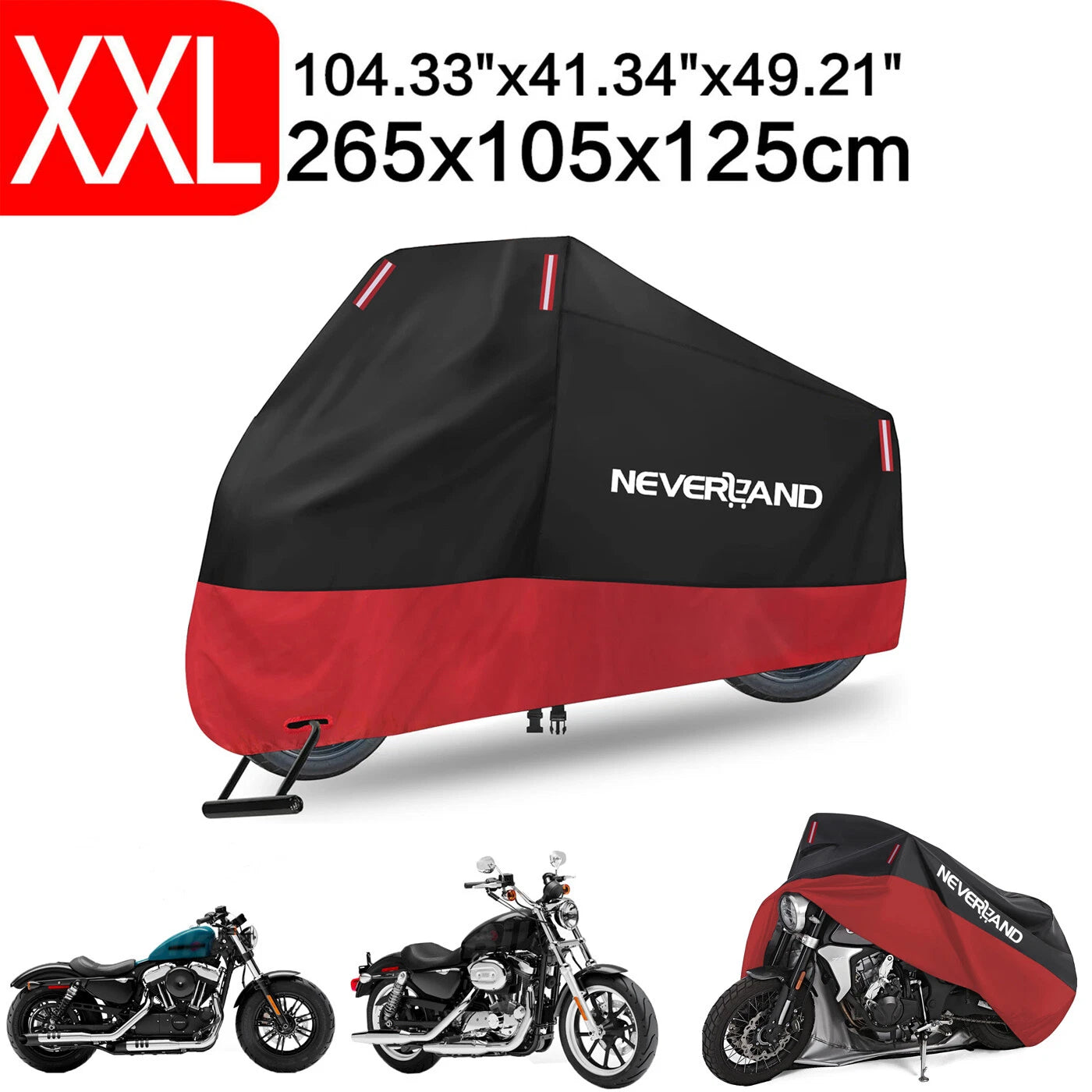 XL Waterproof Motorcycle Cover for Winter Storage (Snow Rain)