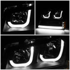 Pair of J-Halo LED DRL Black/Amber Headlight Bumper Lamps for Chevy Silverado (2003–2007)