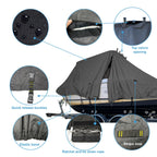 Boat Cover for EdgeWater 335EX (2018–2023) Hard-Top Cuddy Cabin Black Pro