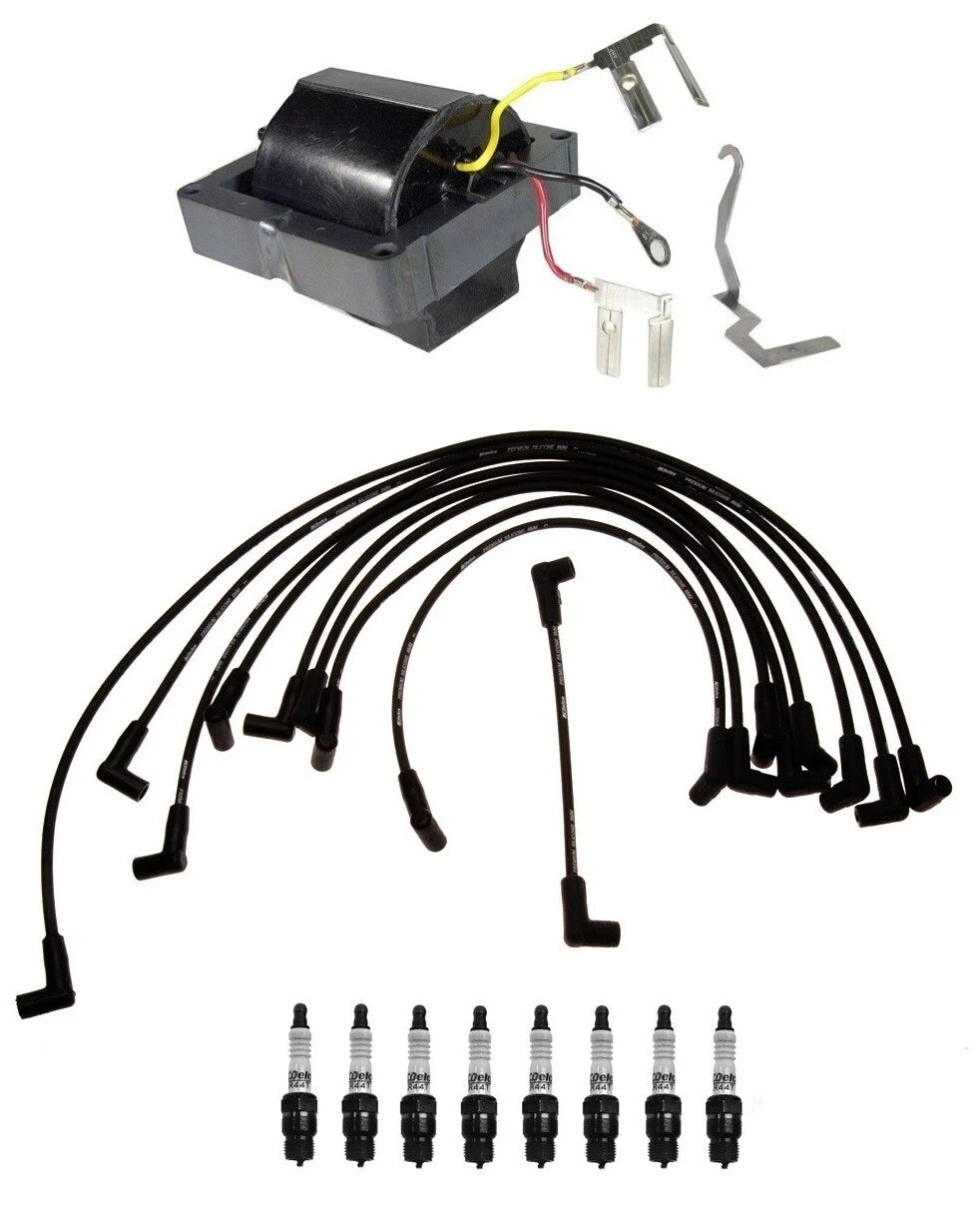 Ignition Wires, Coils & Spark Plugs Kit for Chevy C10 C30 GMC C2500 (1973–1987)