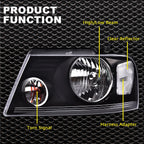 Set of 2 Black Headlights for Ford F150 (2004–2008)