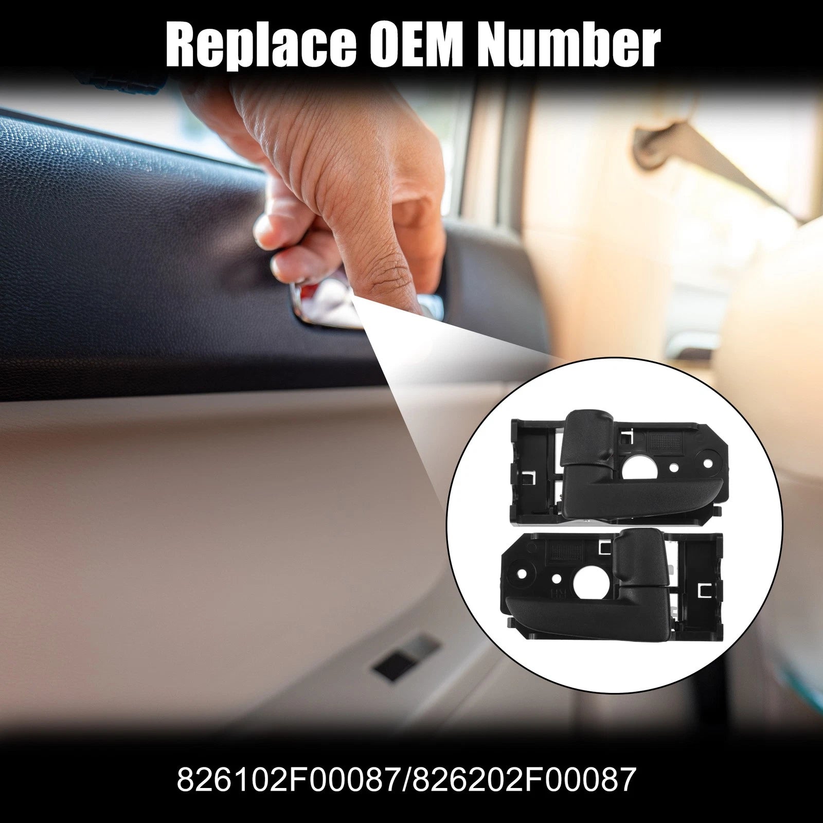 1 Pair Interior Door Handle for Kia Spectra (2000–2009) No. 826102F00087