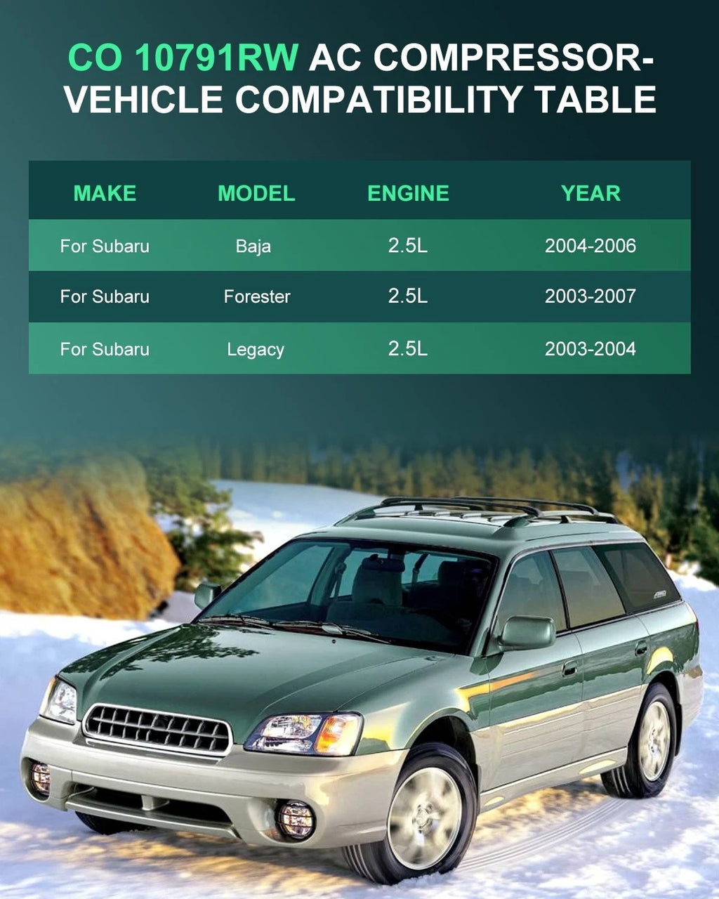 A/C Compressor Clutch Kit for Subaru Forester (2003–2007), Baja (2004–2006), Legacy (2003–2004)