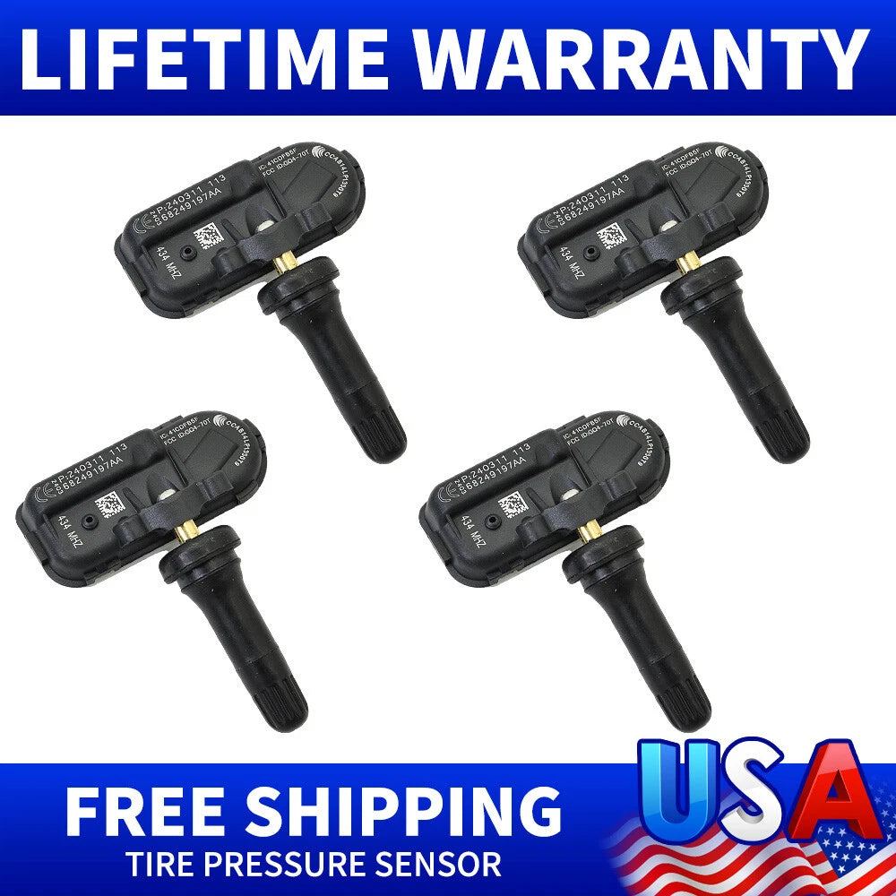 4X Tire Pressure Sensor 68249197AA for Dodge Ram 1500 2500 3500 (2014–2018)
