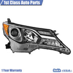 Set of 2 Halogen Headlights with Chrome Housing for Toyota RAV4 (2013–2015)