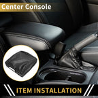 Armrest Cover for Ford F-150 (Microfiber Leather, Carbon Fiber, Black)