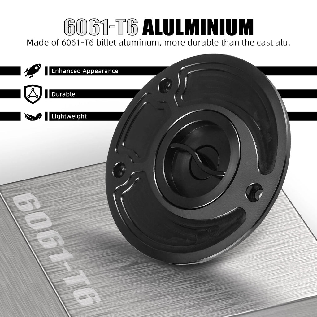 Aluminum Fuel Tank Cap with Rubber Seal for Kawasaki ZX-6R ZX-6RR ZX-9R ZZR600 (1995–2008)