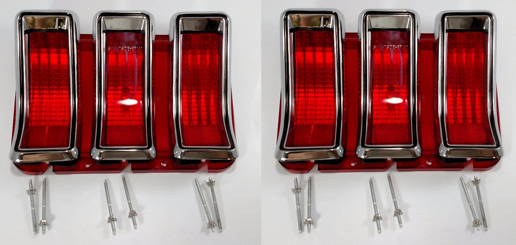 Tail Light Lenses and Bezels Pair Replacement for Ford Mustang (1967–1968)