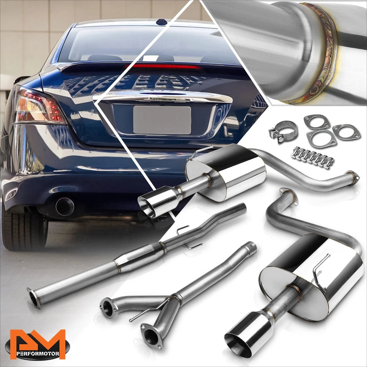 Dual 4" Rolled Tip Catback Exhaust System for Maxima 3.5L V6 (2009–2015)