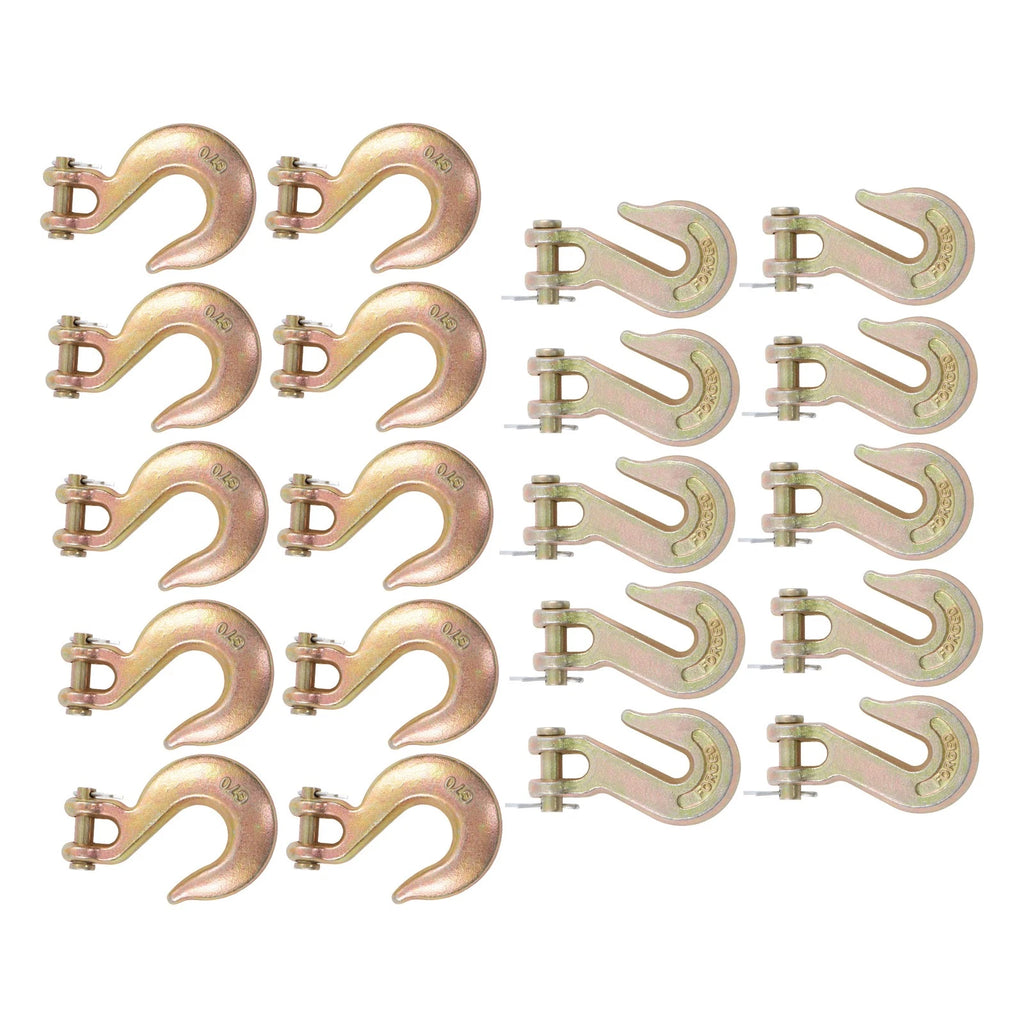 20 Pack G70 Clevis Slip Hooks & Grab Hooks for Chain (6600 lbs WLL)