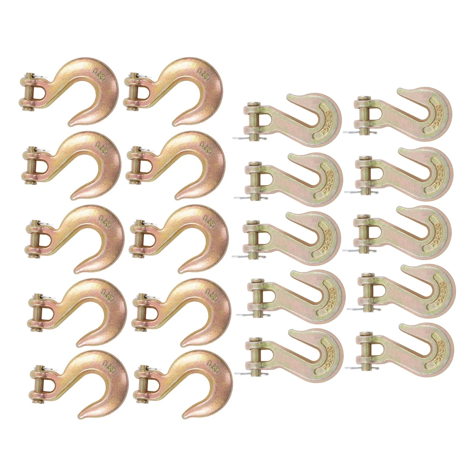 20 Pack G70 Clevis Slip Hooks & Grab Hooks for Chain (6600 lbs WLL)
