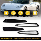 Set of 4 Smoked White LED Side Marker Lights for Chevy Corvette C6 (2005–2013)