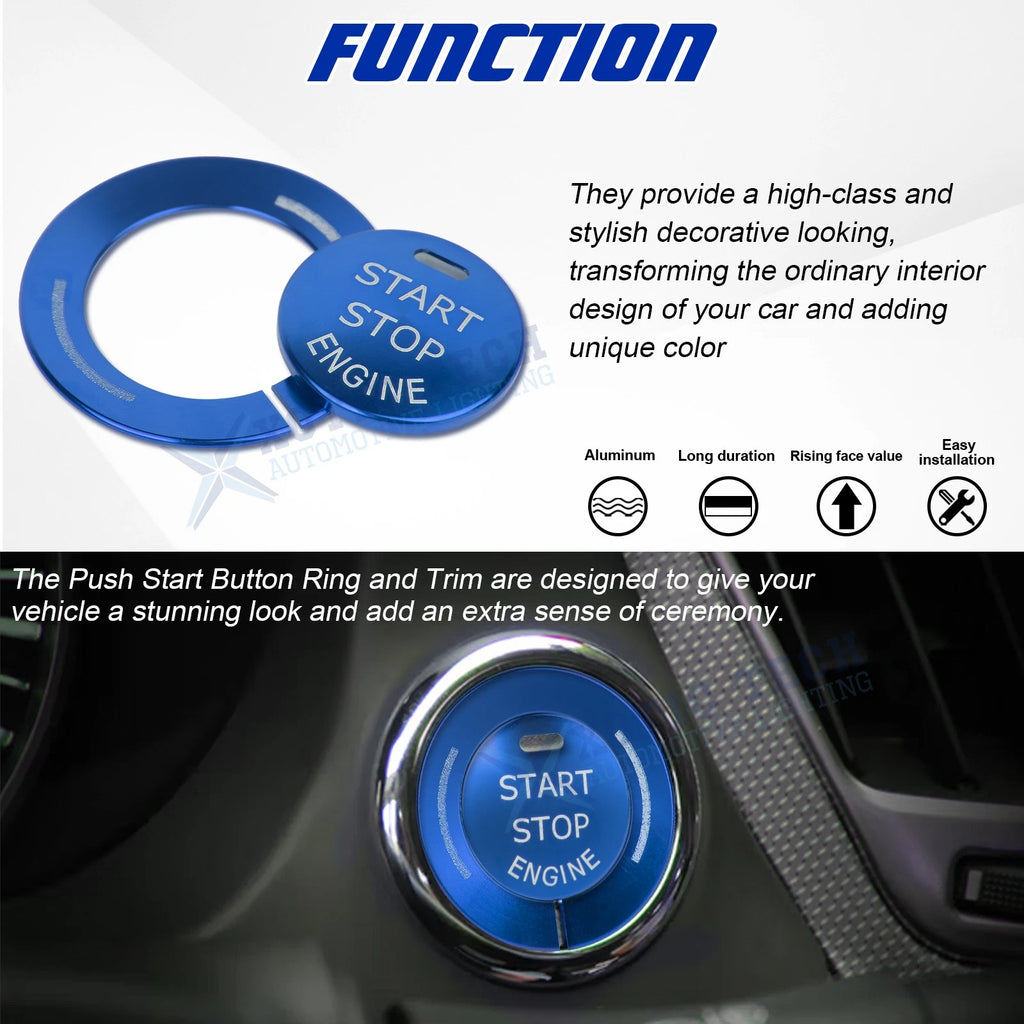 Alloy Engine Start Stop Push Button Cover for Infiniti Q50 QX50 2017-2022