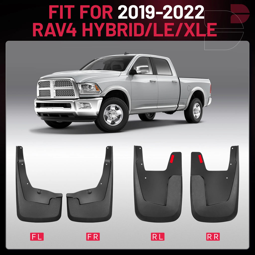 Mud Guards Splash Mud Flaps for RAM 1500 2500 (2019-2024) Black 4-Door