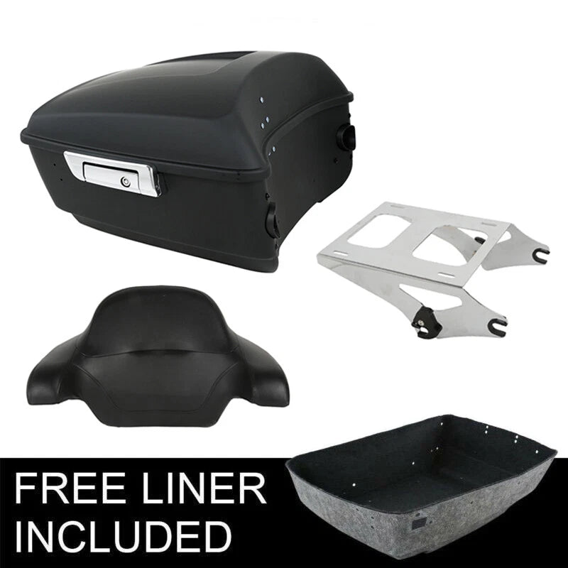 Matte Black Trunk Pad Mount Rack for Harley Touring Road Glide (2014–2026)
