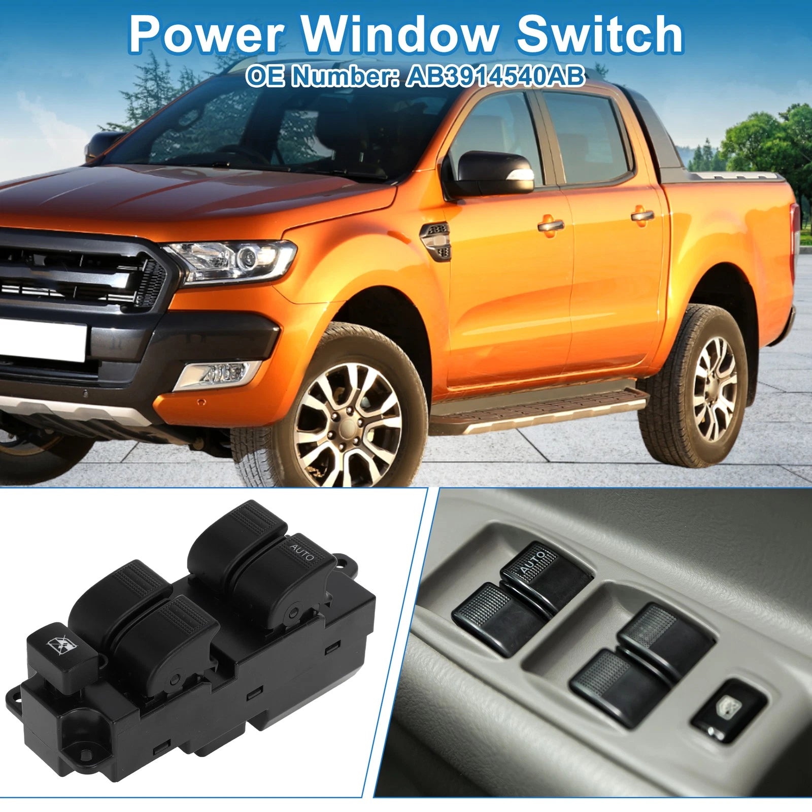 Front Right Power Window Switch for Ford Ranger (2012–2015) No.AB3914540AB