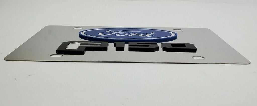 Metal Vanity License Plate 3D Blue Ford Oval Emblem for Ford F150 (2015–2020)