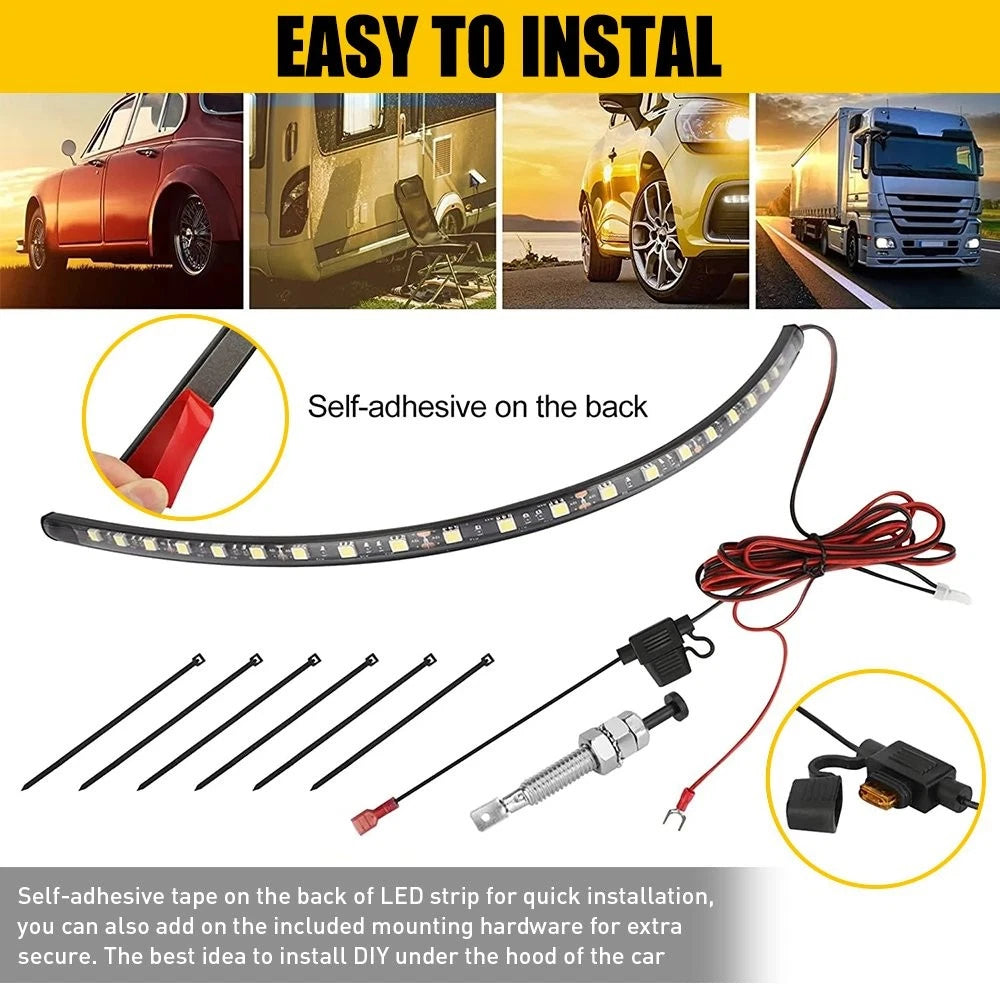 LED Repair Light Kit for Car Under Hood Engine (12-14V)