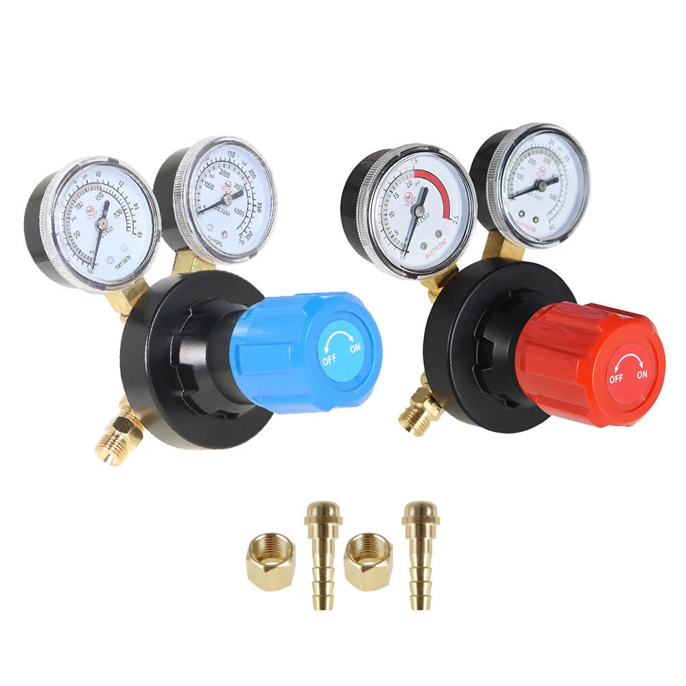 Dual Welding Gas Gauges Combo for Oxygen and Acetylene Regulators