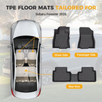 Set of 3D Floor Mats for Subaru Forester (2025–2026) TPE Rubber All Weather