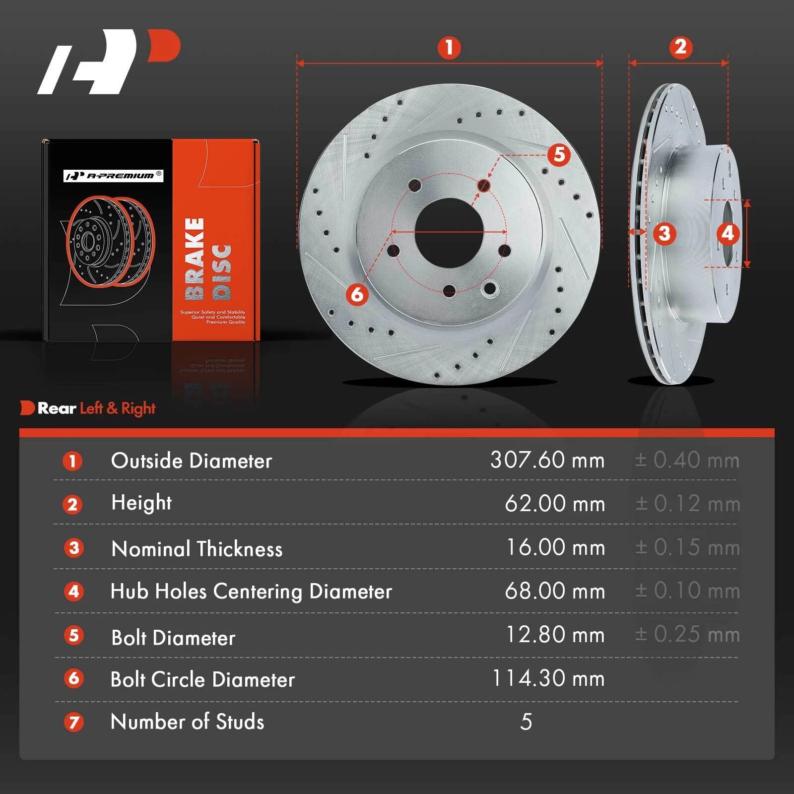 Drilled Rotors & Brake Pads for Nissan Maxima (2009–2014, 2016–2017)