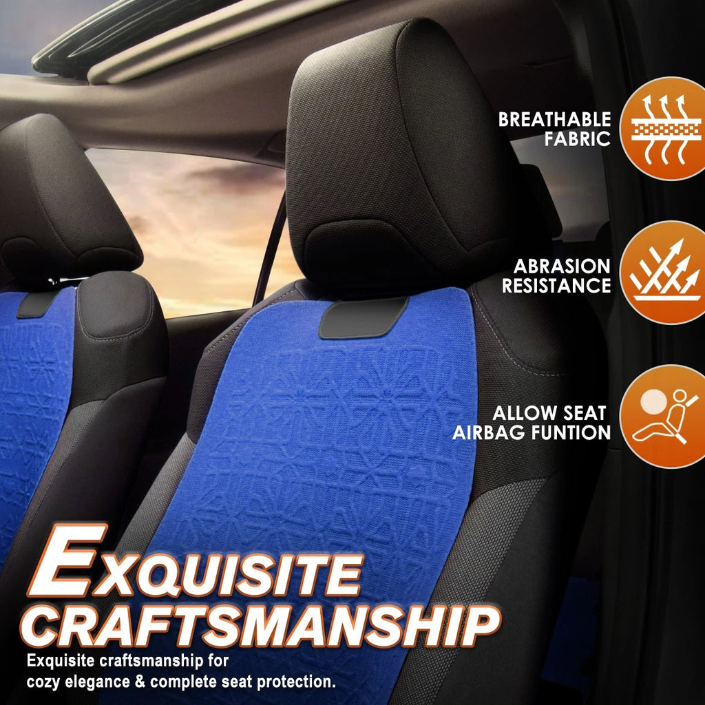Set of 2 Universal Seat Covers for Cars and Trucks (Protex Series, Blue)